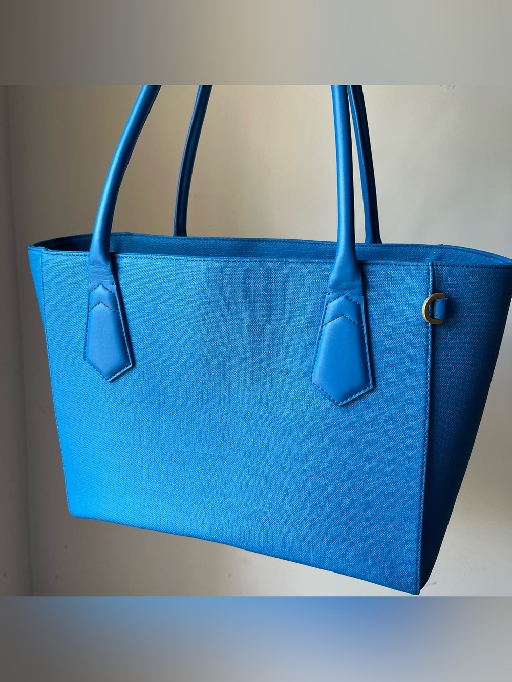 NWOT Dagne Dover blue signature legend coated canvas Work tote.